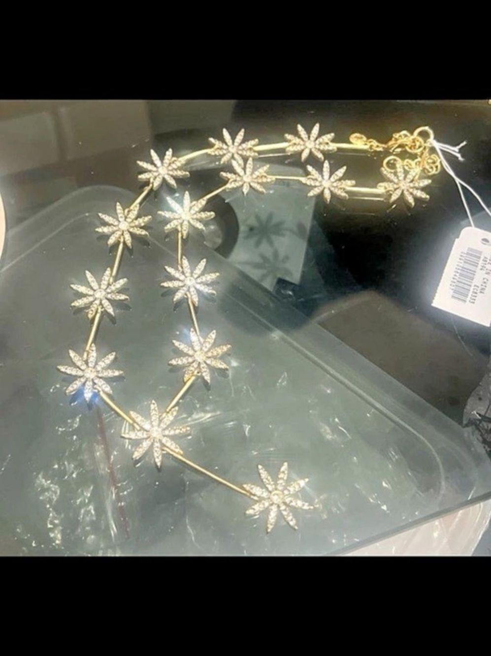 RARE J. Crew crystal pave star lariat Y shape necklace NEW #988 #585